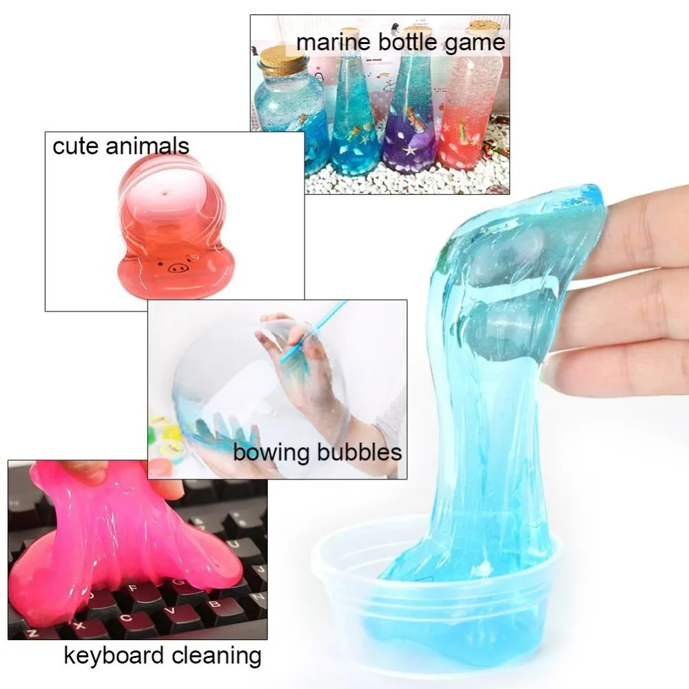 12 цветов Cyrstal Slimes набор нетоксичных пластилинов DIY игрушки детские уличные