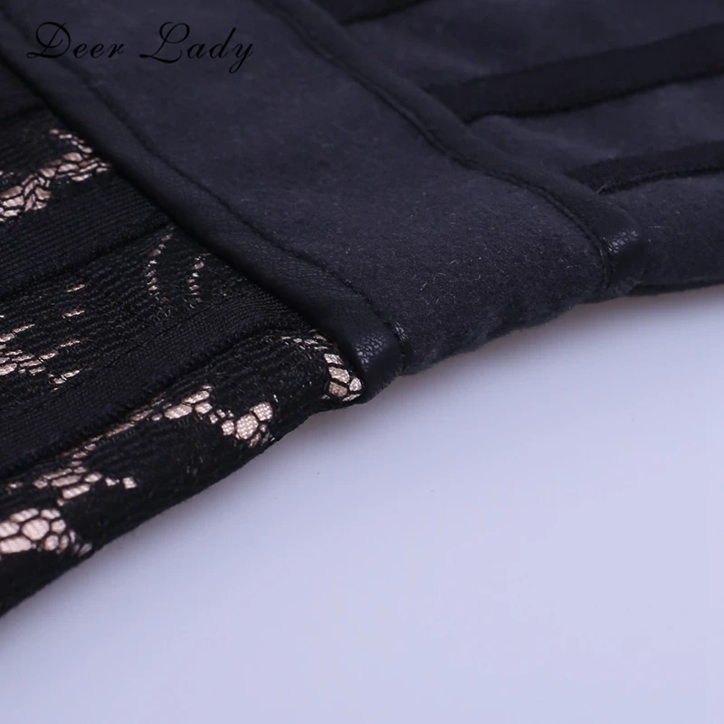 Deer Lady Summer Dress 2019 New Arrivals Bodycon Mini Bandage Long Sleeve Black Lace For Party HL | Женская одежда