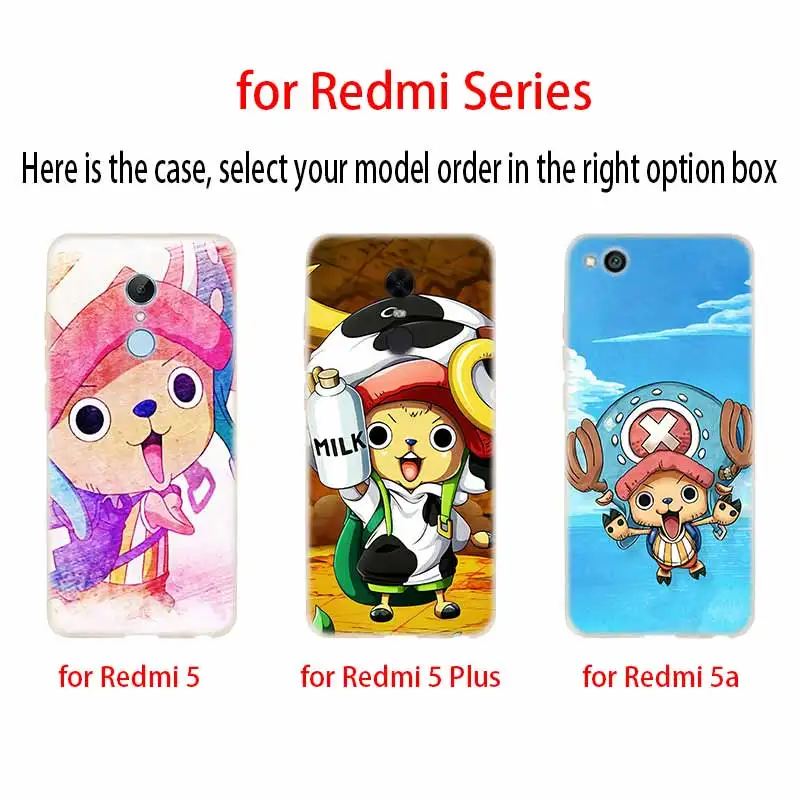 Силиконовый прозрачный чехол Tony Chopper для Xiaomi Redmi 9A 8A 7A 6A 9AT Note 9 8 7 6 5 Pro 8T 9S мягкие
