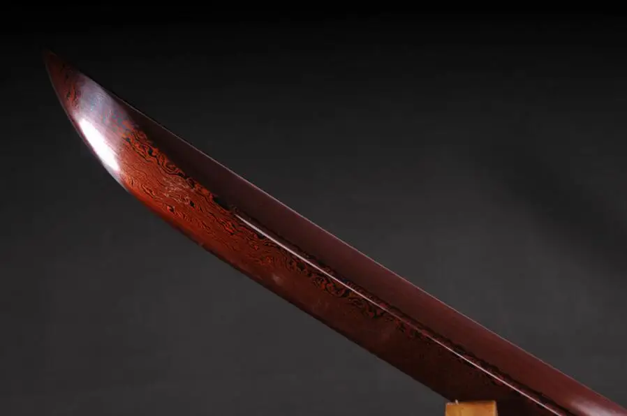 Китайский Меч сабля красное лезвие крови складной нож из дамасской стали|knives