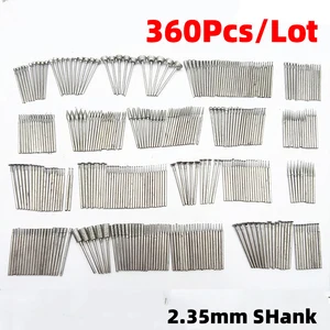 360 шт., хвостовик 2,35 мм, Нефритовая игла для карвинга, шлифовальный алмазный инструмент, ручка, резное сверло, гравировка, абразивные наконечники с покрытием