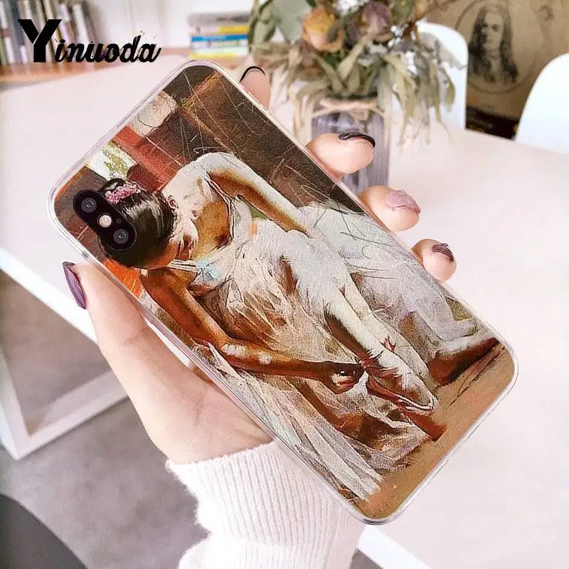 1 Yinuoda для iPhone 7 Чехол Балерина картина маслом Прозрачный чехол для телефона для iPhone 8 7 6 6S Plus X 10 5 5S SE XR XS XSMAX - Цвет: 1