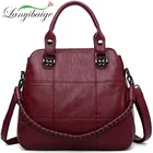 Роскошная женская повседневная сумка-тоут, женская большая сумка через плечо, женская сумка, винтажная Сумка-Кроссбоди из натуральной кожи