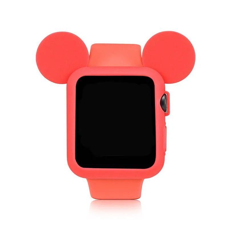 100 шт силиконовый чехол для apple watch 4 3 2 1 42 мм 38 40 44 Iwatch резиновый Watch Микки