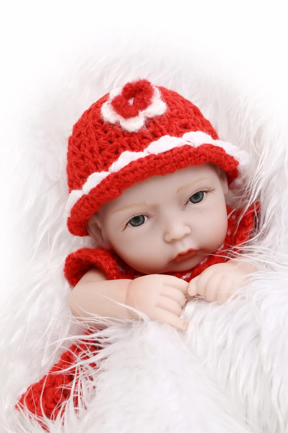 NPK 10-дюймовая Милая миниатюрная Кукла Reborn Baby Boy Реалистичная полностью виниловая