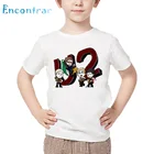 Детская футболка с забавным принтом рок-группы U2, детские летние белые топы, Повседневная футболка для мальчиков и девочек, HKP4113, размер От 3 до 9 лет