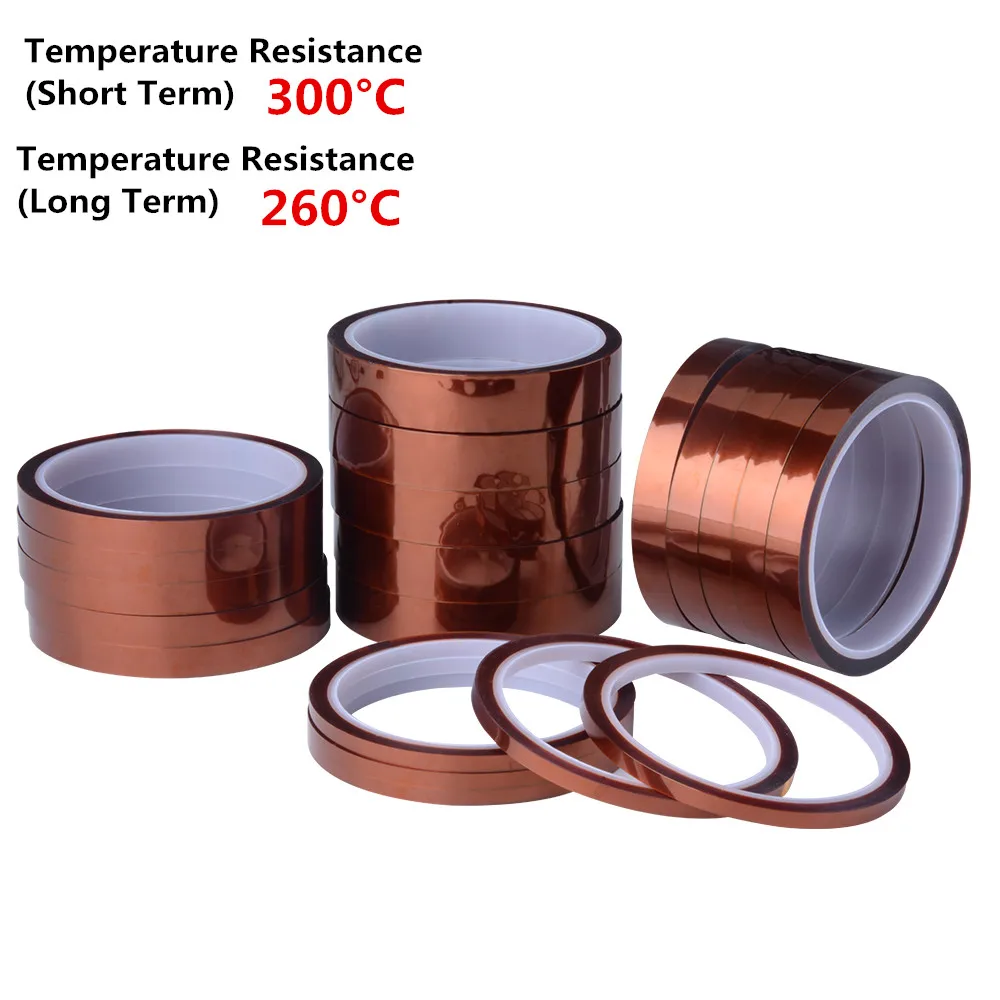 

wholesale 30M LONG Automotive High Temperature Tape Thermal Polyimide Tape Adhesive Tape For 3D Print Heat Resistant Tape