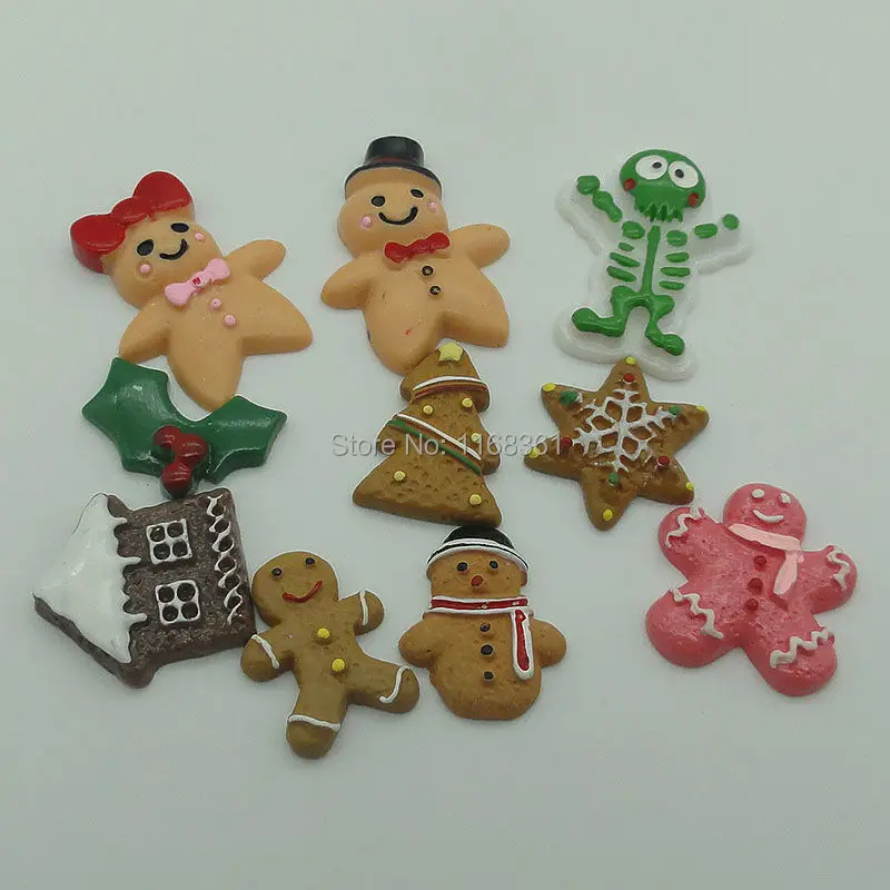 5 шт./лот смоляная плоская задняя Рождественская елка имбирный человечек дом