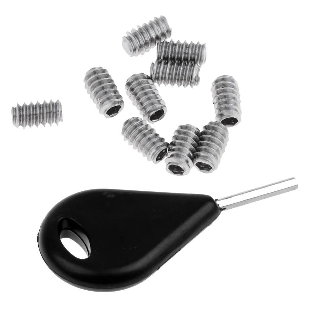 

10 Pieces Fin Grub Screws + Surfing Board Surfboard Fin Key Spare Replacement Kit Stainless Steel Grub Screws