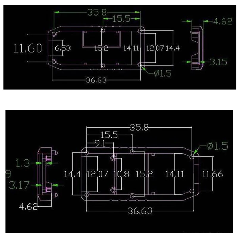 10 шт./лот маленький пластиковый чехол IP54 ABS пластиковый корпус чехол s для usb распределительная коробка 40*17*10 мм