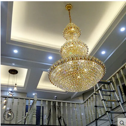 Дуплексная напольная Хрустальная большая люстра для гостиной
