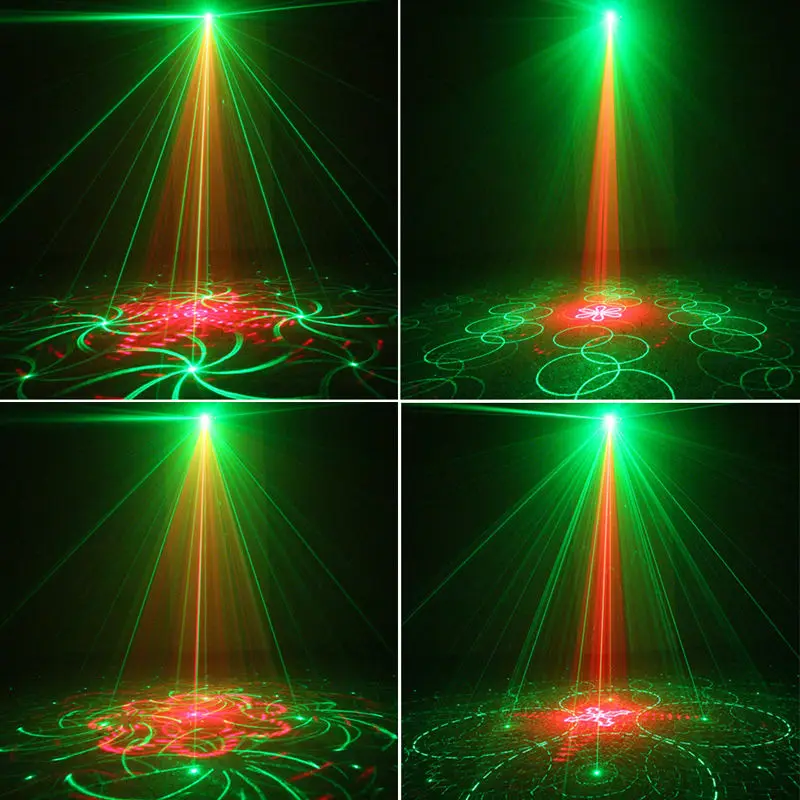 RGB Mini 3 Lens 40 Patterns Mixing Laser Projector Effect Stage Remote 3W Blue LED Light Show Disco DJ Party Lighting | Освещение