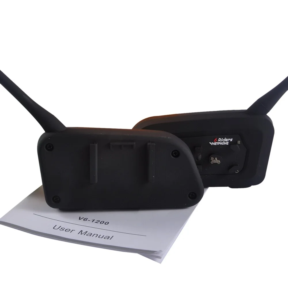 2 шт. V6 мотоциклетная bluetooth гарнитура для шлема 1200 м Беспроводная Интерком