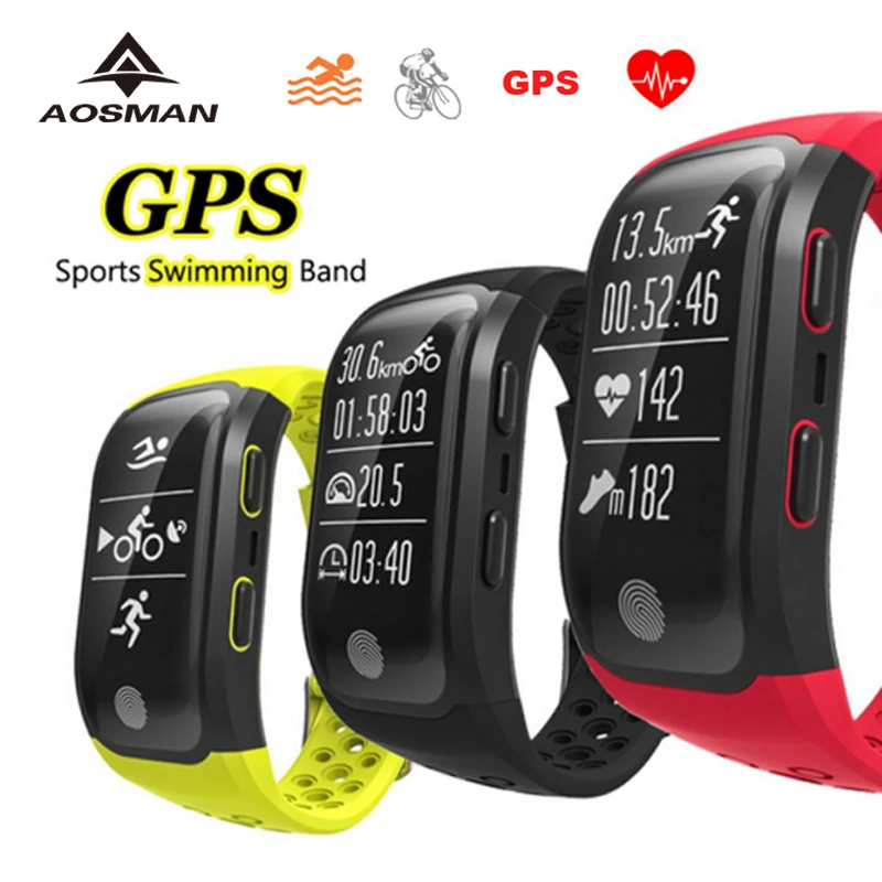 Aosman GPS высотомер спортивные мужские часы s908 Latitude плавание монитор сердечного - Фото №1