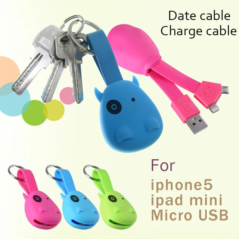 100 шт. micro usb брелок кабель зарядное устройство mini 2 в 1 синхронизация данных