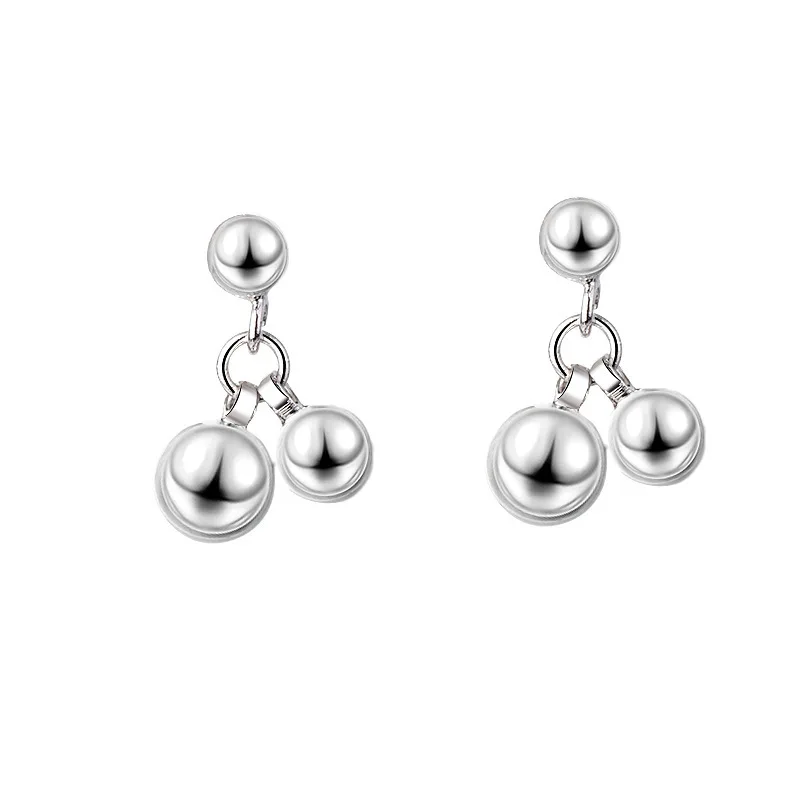 Серебряные серьги из бисера 100% Стерлинговое Серебро 925 пробы ювелирное изделие