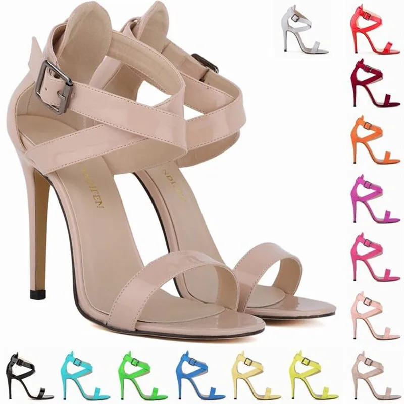 Zapatos mujer 2019 женские сандалии ремешок с пряжкой полиуретан на высоком каблуке 11 см