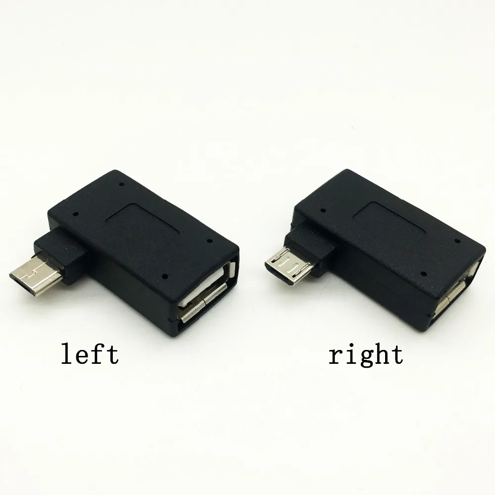 

Micro usb Adapter USB 2.0 Female to Male Micro OTG Power Supply Port 90 Degree Left 90 Right Angled USB OTG Adapters AQJG