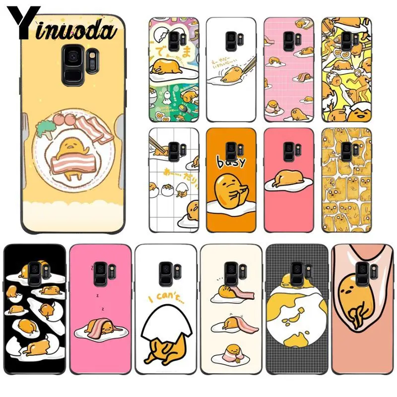 Yinuoda милый мультфильм gudetama жареные яйца черный ТПУ Мягкий силиконовый чехол для