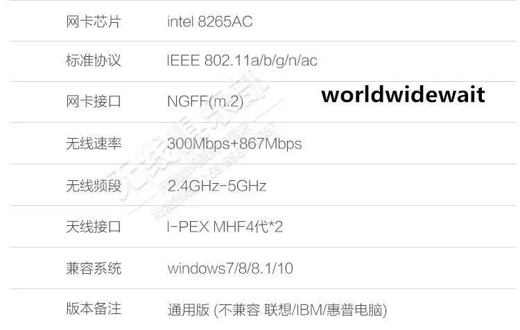 Intel Беспроводная Двухдиапазонная AC 8265NGW 867 Мбит/с WIFI карта Bluetooth 4 2 | Инструменты