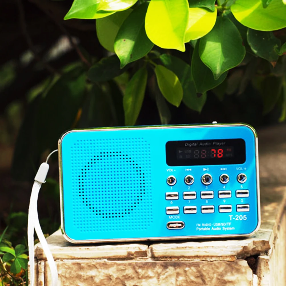 T205 Портативный FM радио MP3 плеер Музыкальный Мини-Динамик адаптер-звукосниматель
