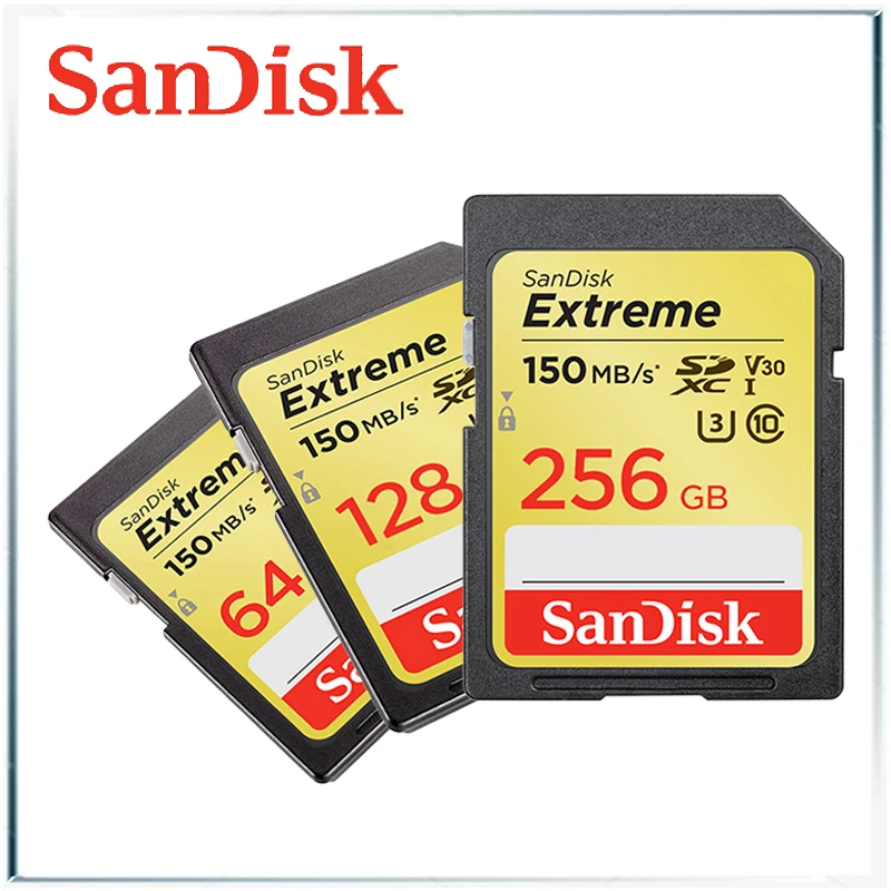 Sandisk Extreme SDHC SDXC UHS I sd карта 64 Гб Камера визитная карточка 128 памяти 256 ГБ флеш C10 U3 V30