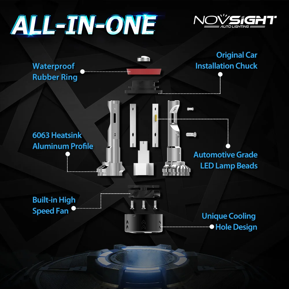 NOVSIGHT Автомобильные фары H7 светодиодные h4 Фары лампы H11 70 Вт 10000lm 6000K Светодиодные