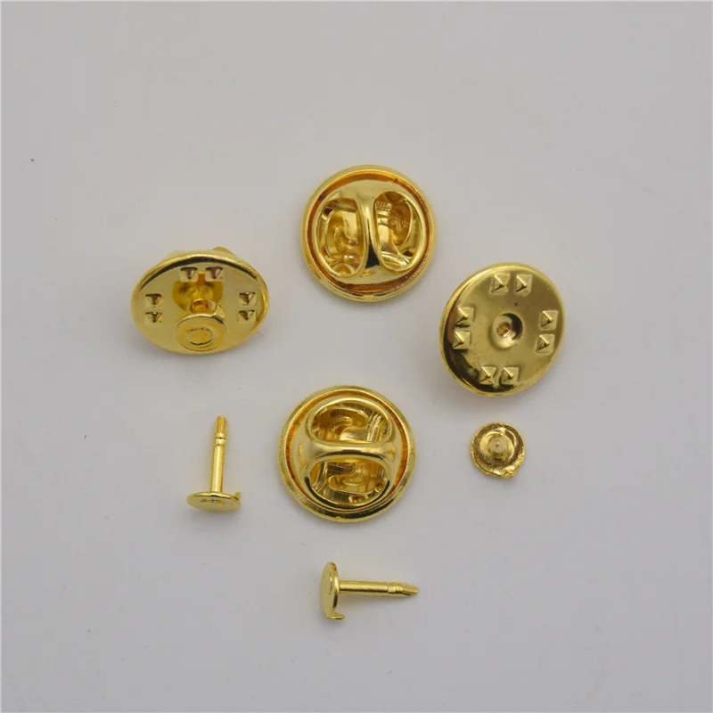 100 комплектов медный металлический держатель брошь значки основание для