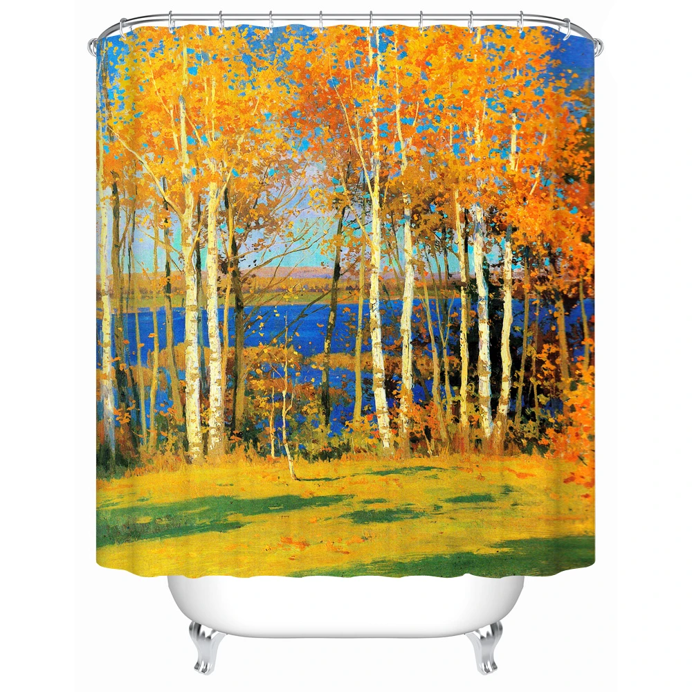 CHARMHOME 2017 новая ванная занавеска для душа брезент красивые Риверсайд деревья