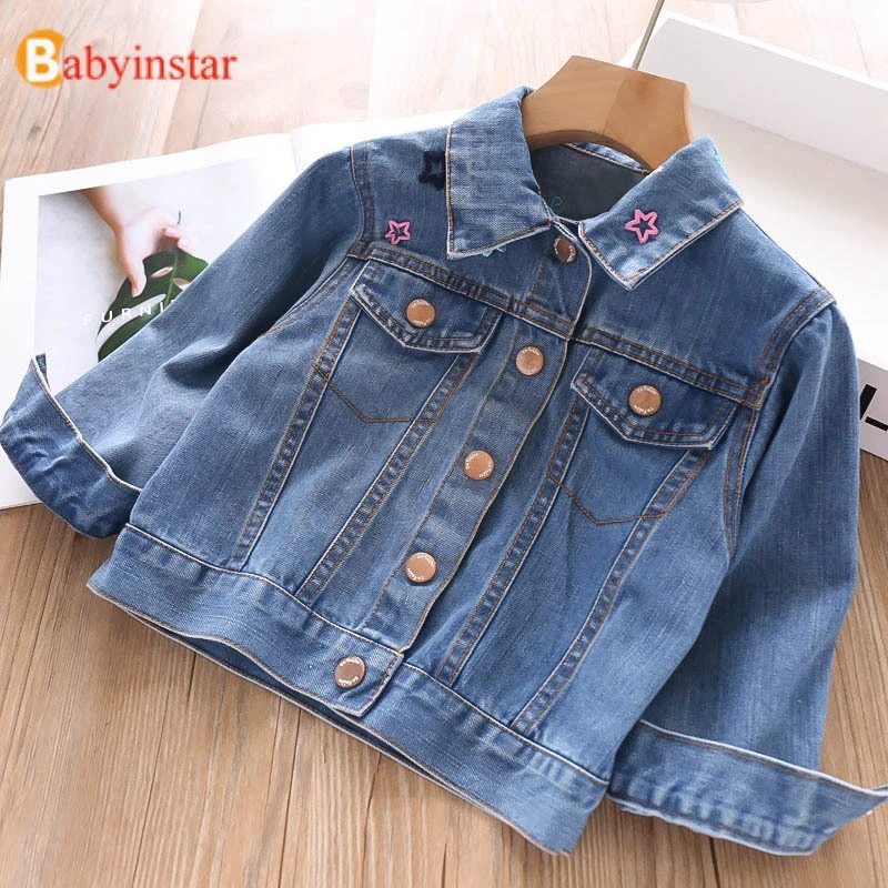 New Kids Denim Jacket For Girls Cute Unicorn Clothes Full Sleeve Little Clothing Letters Print Baby Girl Fall | Детская одежда и