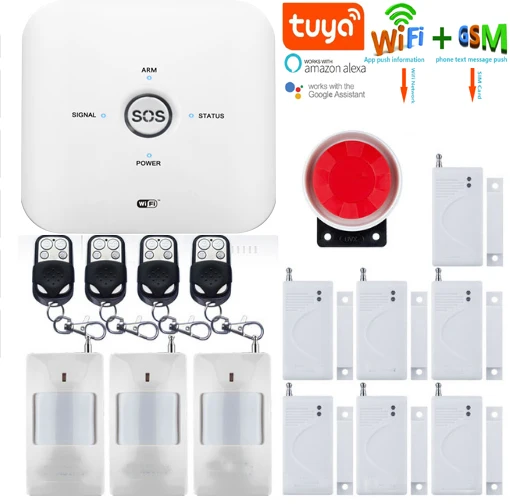 Yobang Security Tuya APP Control Wifi GSM домашняя охранная сигнализация система видео IP камера
