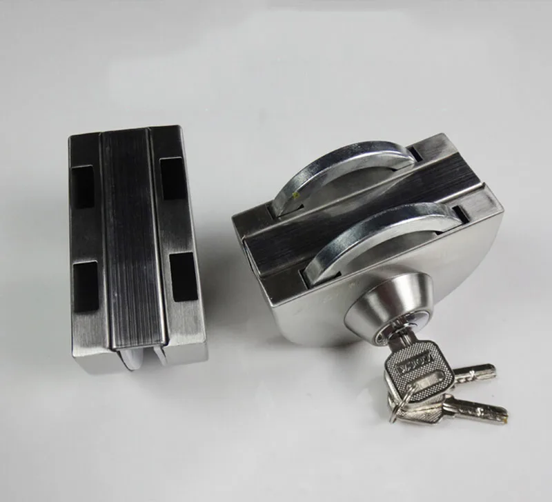 Раздвижной центральный стеклянный дверной замок 304 нержавеющая сталь без