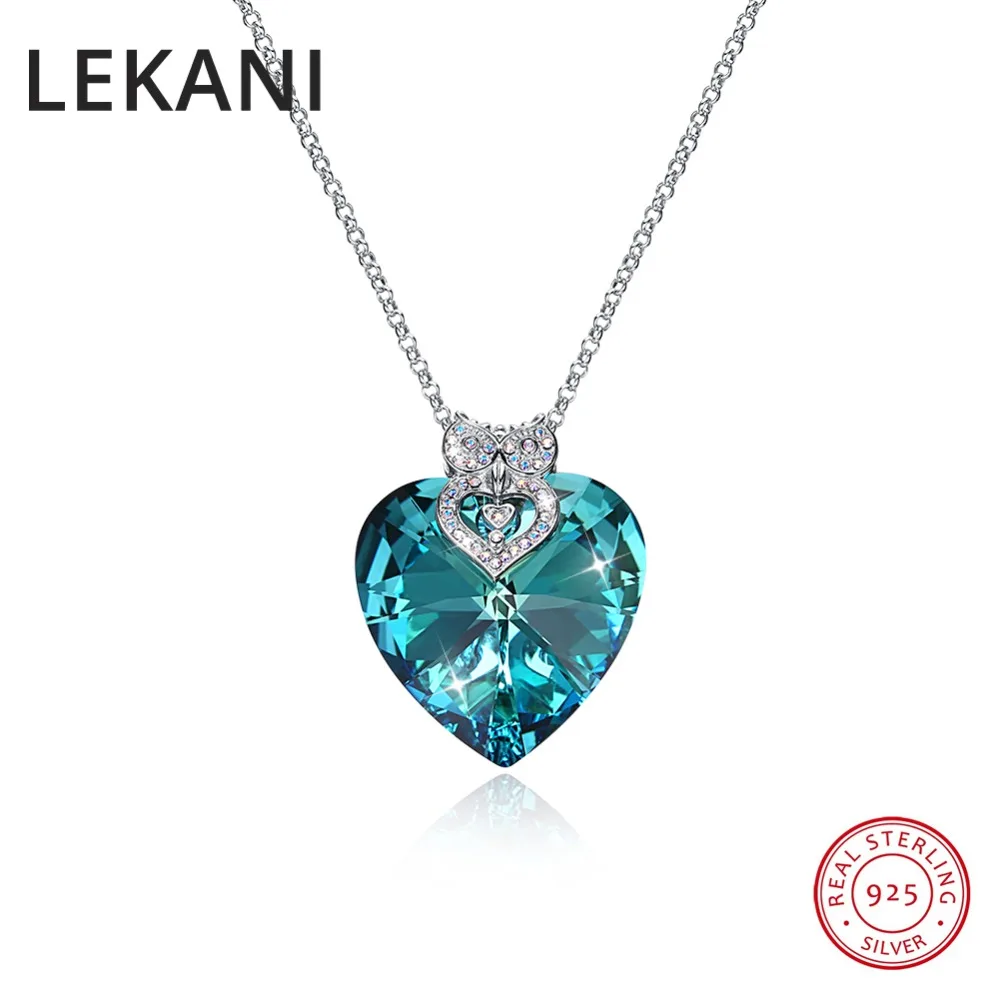 Женское ожерелье с подвеской в виде сердца LEKANI роскошное кристаллами Swarovski
