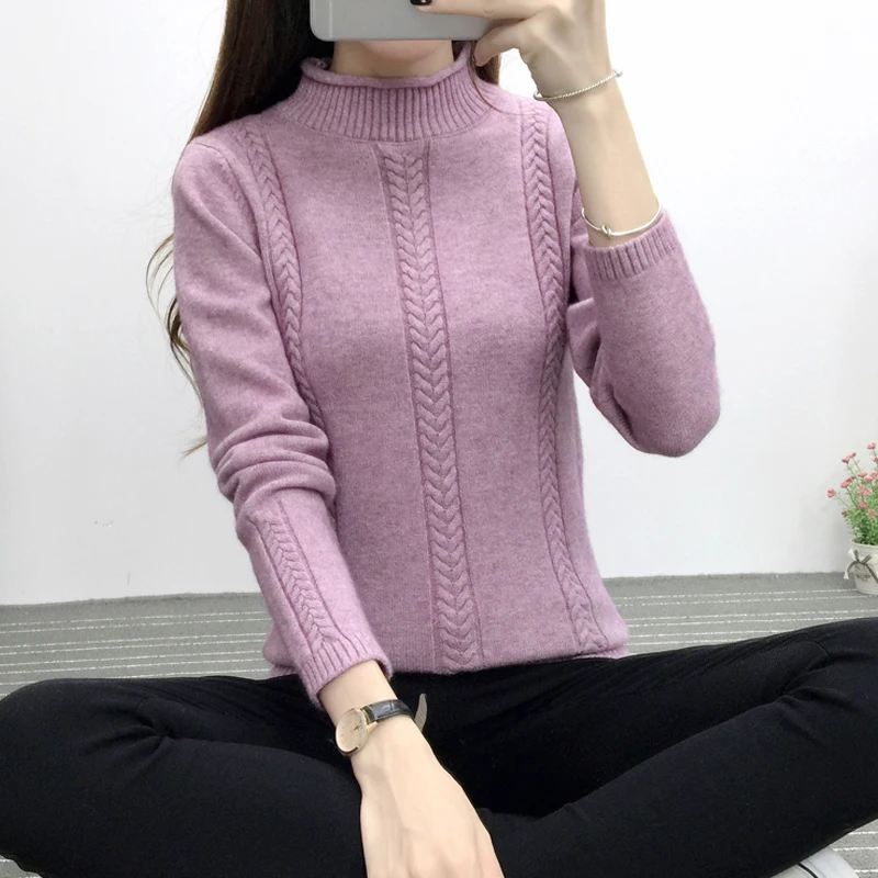 Vintarfell Thicken Knitted Sweaters Pullovers Women Winter Warm Turtleneck Full Sleeve Jumpers Female Cotton Tricot Tops Mujer | Женская