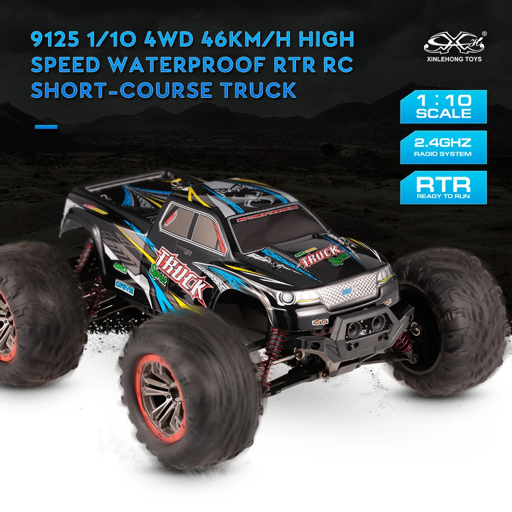 Игрушки XINLEHONG 1/10 9125 RC автомобиль 2 4 ГГц 4WD 46 км/ч высокоскоростной пульт