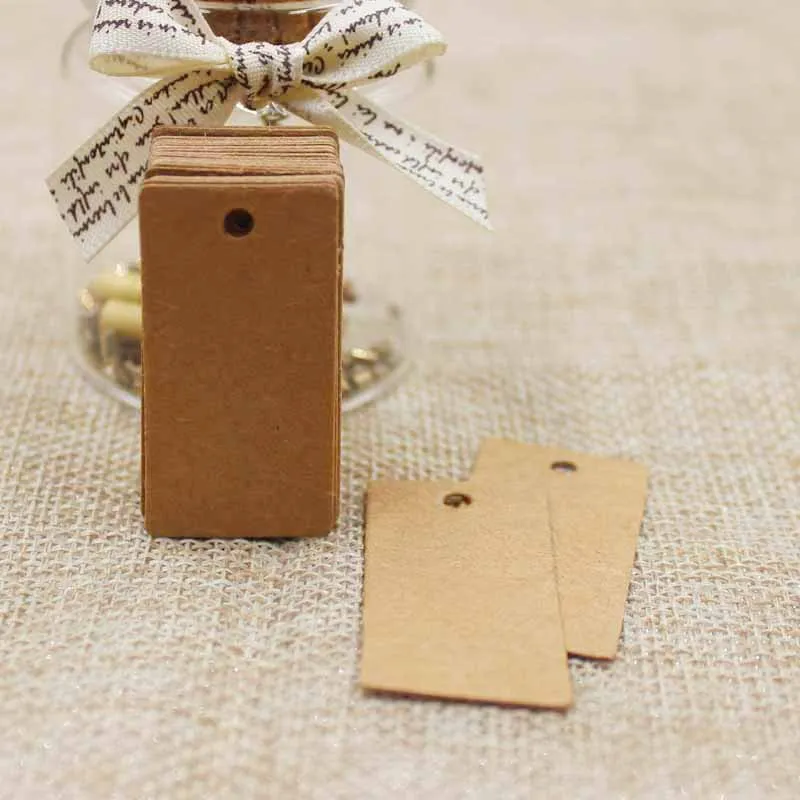 4*2 см картонные Пустые Подарочные ярлыки черный/крафт retangular