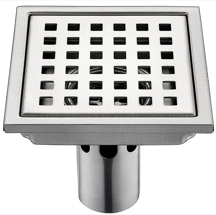 SMT064-032F-15X15cm 15*15 см простой сетки трап из нержавеющей стали большой поток слив квадратный водосток для душа отходов Решетка с ситечком для волос - Цвет: SMT064-032F-15X15cm