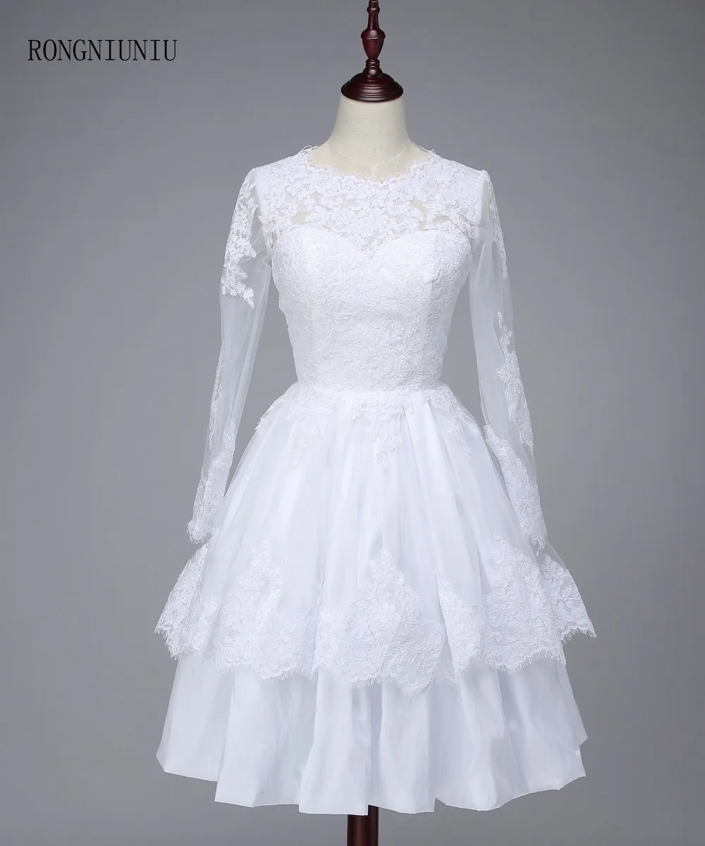 Женское Короткое свадебное платье элегантное до колен с открытой спиной и