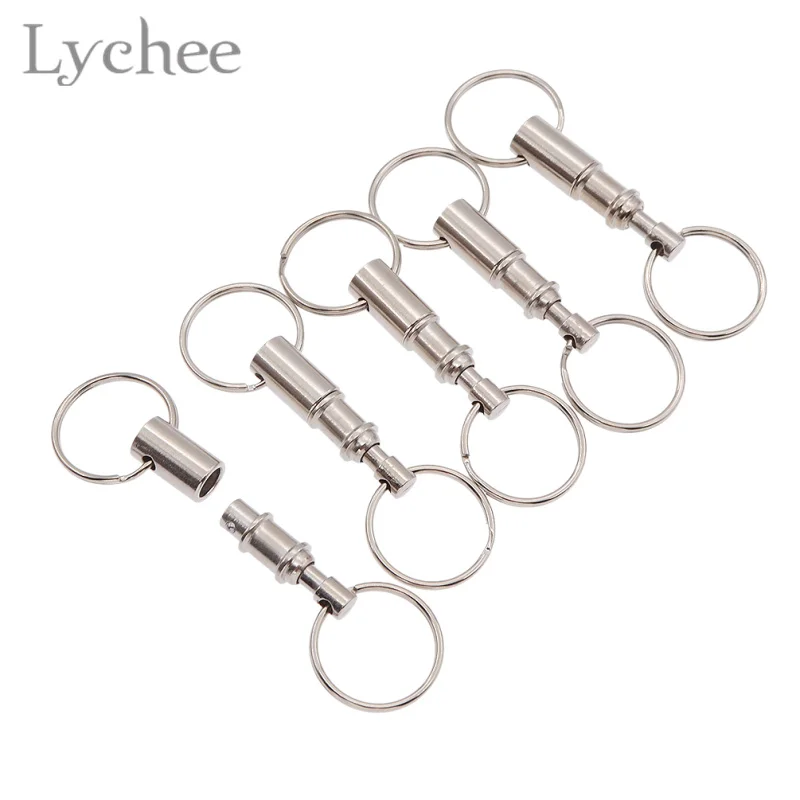 Lychee 5 шт./лот Открытый Съемный брелок Премиум быстрый релиз удобный съемный брелок с двумя разделенными кольцами