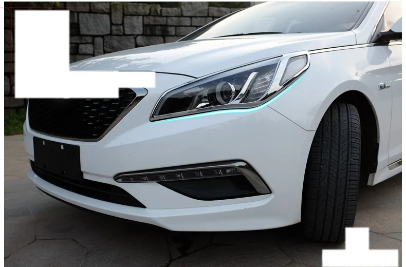 Lsrtw2017 abs фар автомобиля хромированные украшения планки для hyundai sonata подъем