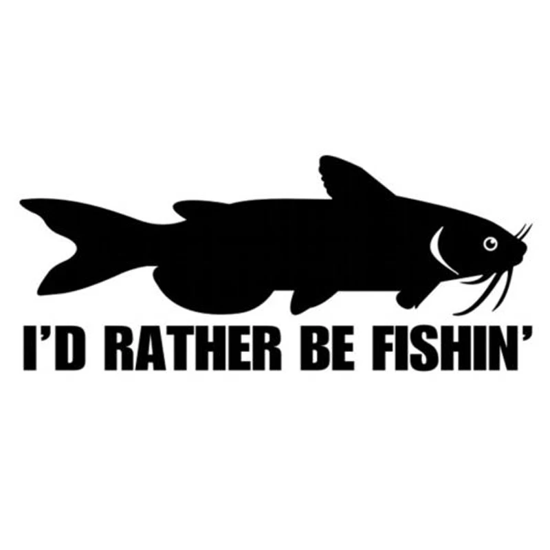 

35cm I'd Rather Be Fishing Catfishing Car-Styling Stickers Decals Vinyl