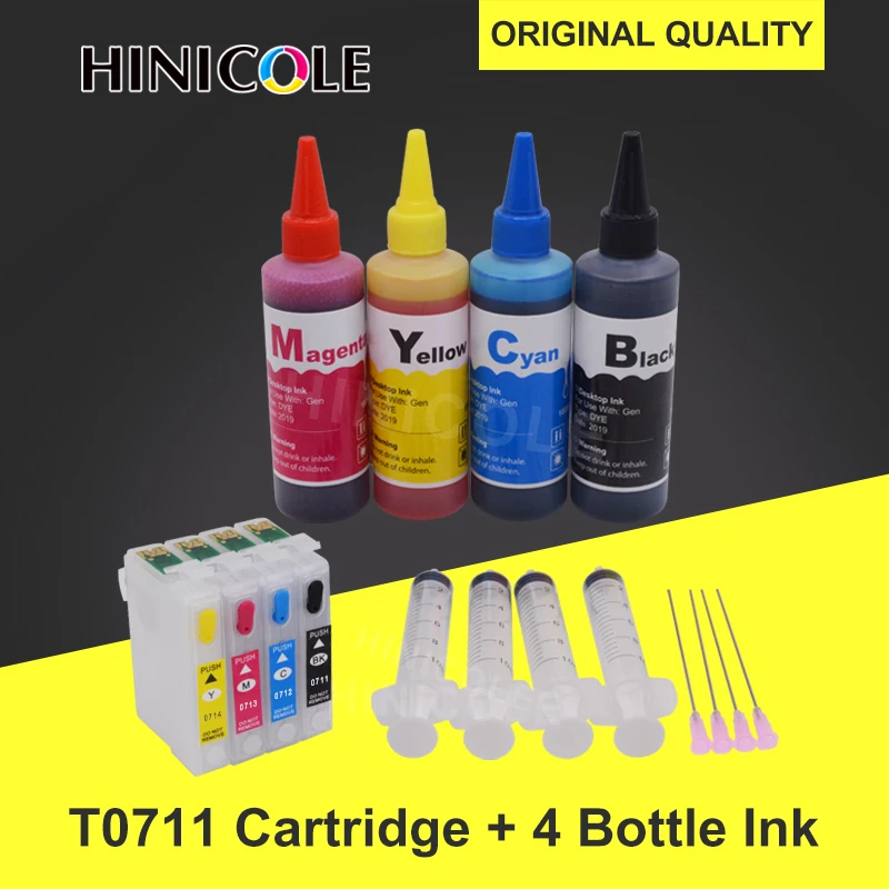 T0711 многоразовый чернильный картридж для Epson Stylus office B1100 B40W BX300F BX310FN BX600FW BX610FW