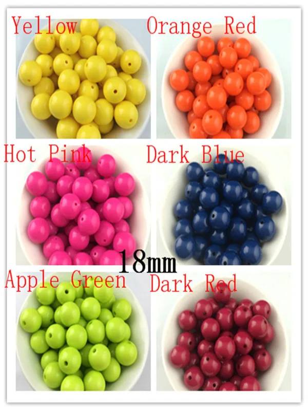 

Free Shipping 130pcs 18mm Acrylic Round Bubblegum Beads For Jewelry Making Favor Acrylic Chunky Beads Necklace Craft DIY Beads