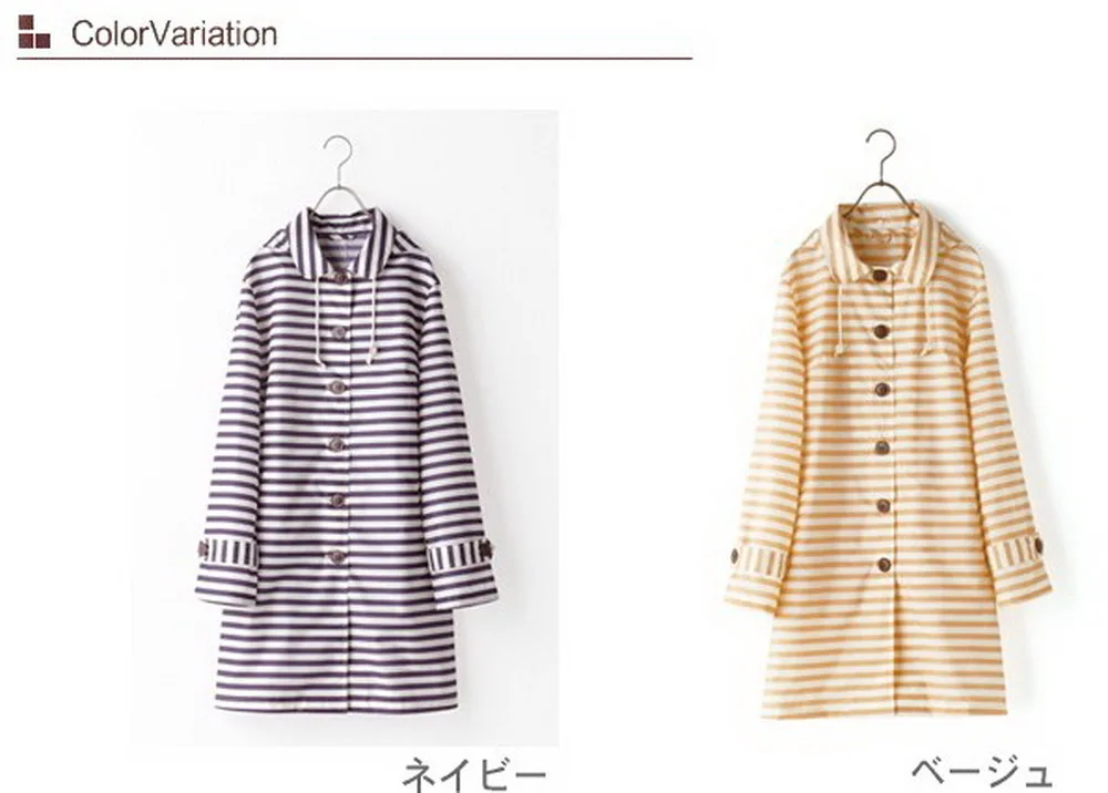Japan and South Korea style light lovely tourist outdoor fashion women's raincoat mariner series of fine stripes JJ-SYYY34 | Дом и сад