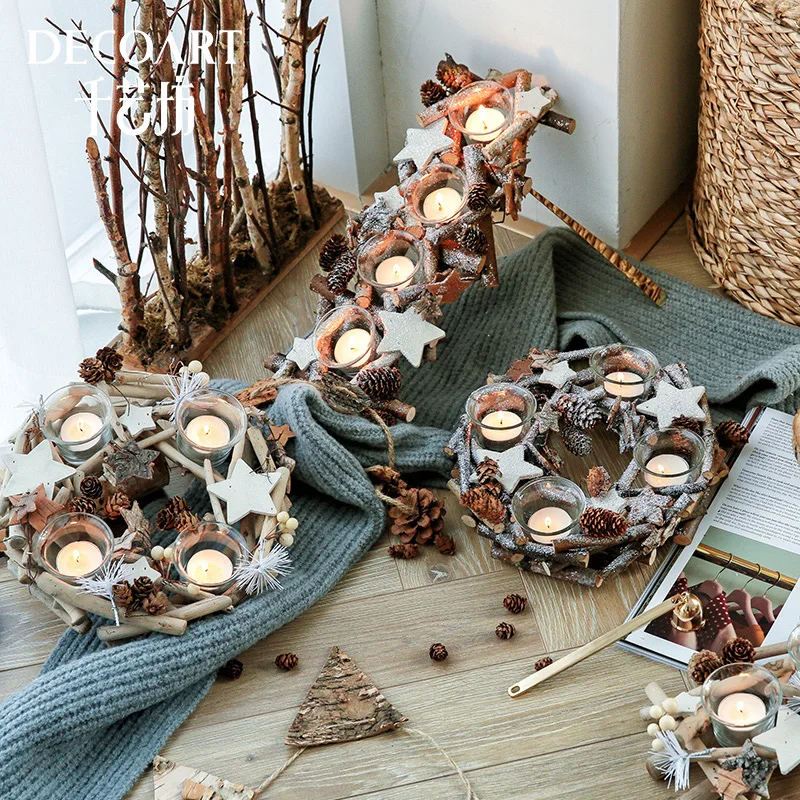 

Snowflake European-style Retro Christmas Decoration Candlestick Household Decoration Wedding Candlestick