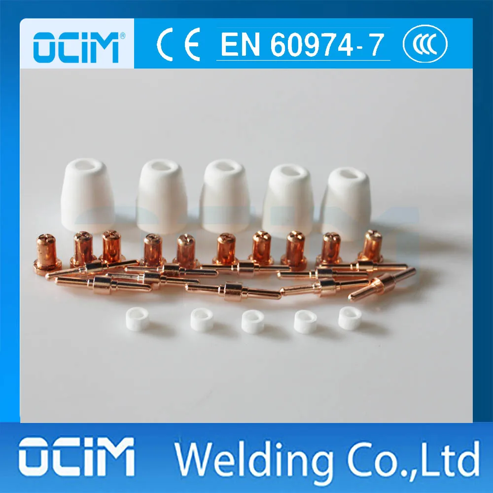 

30PCS PT31 PT-31 LG40 Plasma Cutting Cutter Consumables Extended TIP Nozzles, Electrode,Shield Cup,Gas Ring