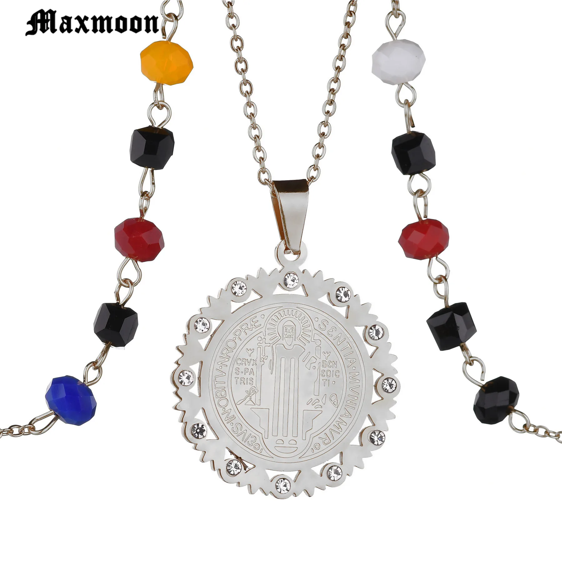 Maxmoon св. Барбе католический патрон Святого Бенедикта Священная медаль золотой
