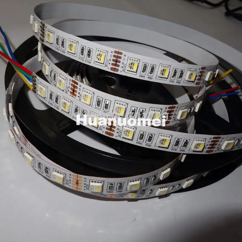Новая Светодиодная лента 5050 SMD 4 в 1 RGBW (6500 K) 60 светодиодов/м вход DC12V 5 м длину не