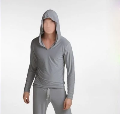 Free shipping Male male viscose long-sleeve casual sweatshirt with a hood Men's Pajamas