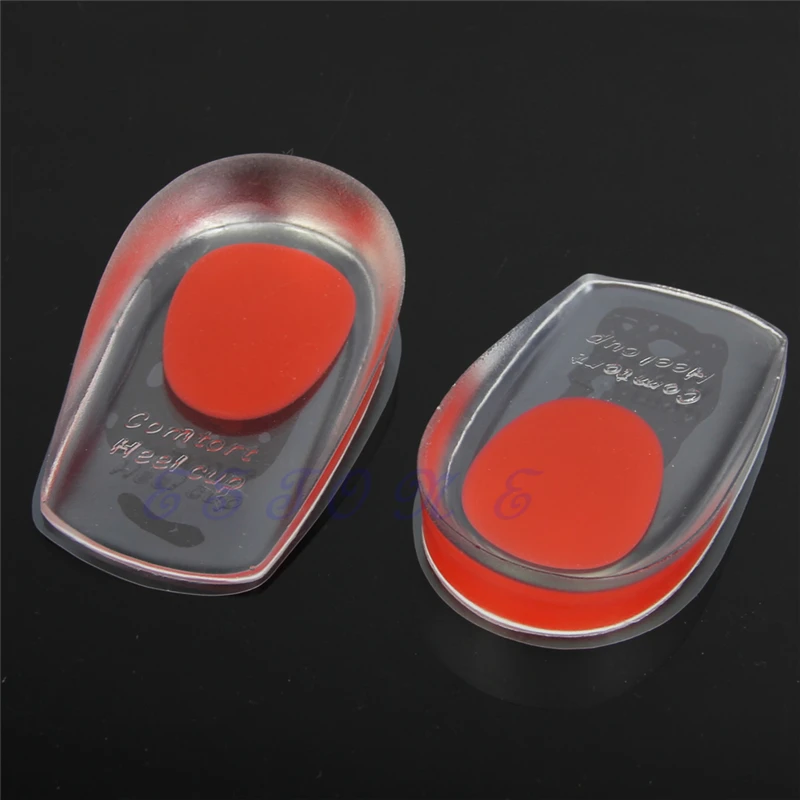 

Inserts Heel Pain Spur Silicone Shoes Gel Pads Cushion Heel Cup Insoles Massager Men Blue Women Red Comfortable New Fashion